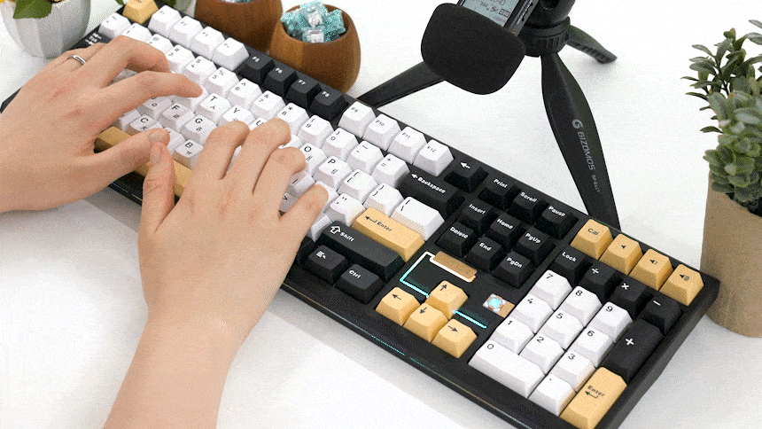 가츠 NUT108 블랙 풀알루미늄 커스텀 무선 블루투스 조약돌 기계식 키보드