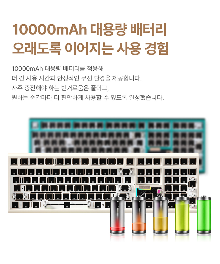 가츠 HERO108 풀배열 알루미늄 유무선 블루투스 커스텀 기계식 키보드 베어본